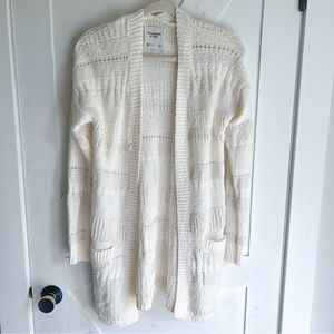 Abercrombie & Fitch Cream Open Stitch Cardigan